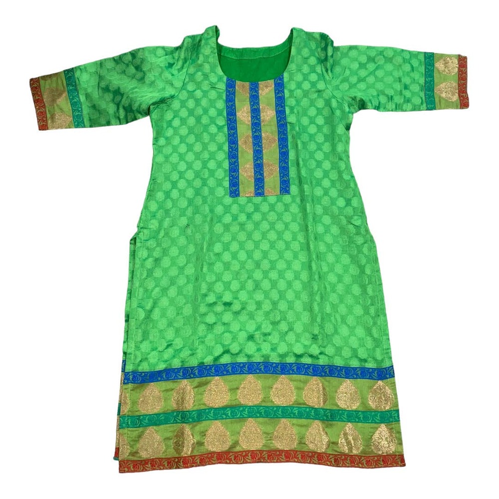 Women's Bright Green Half Sleeve Kurti